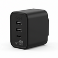 65W GaN USB-C Charger – 3-Port Fast Charging Adapter